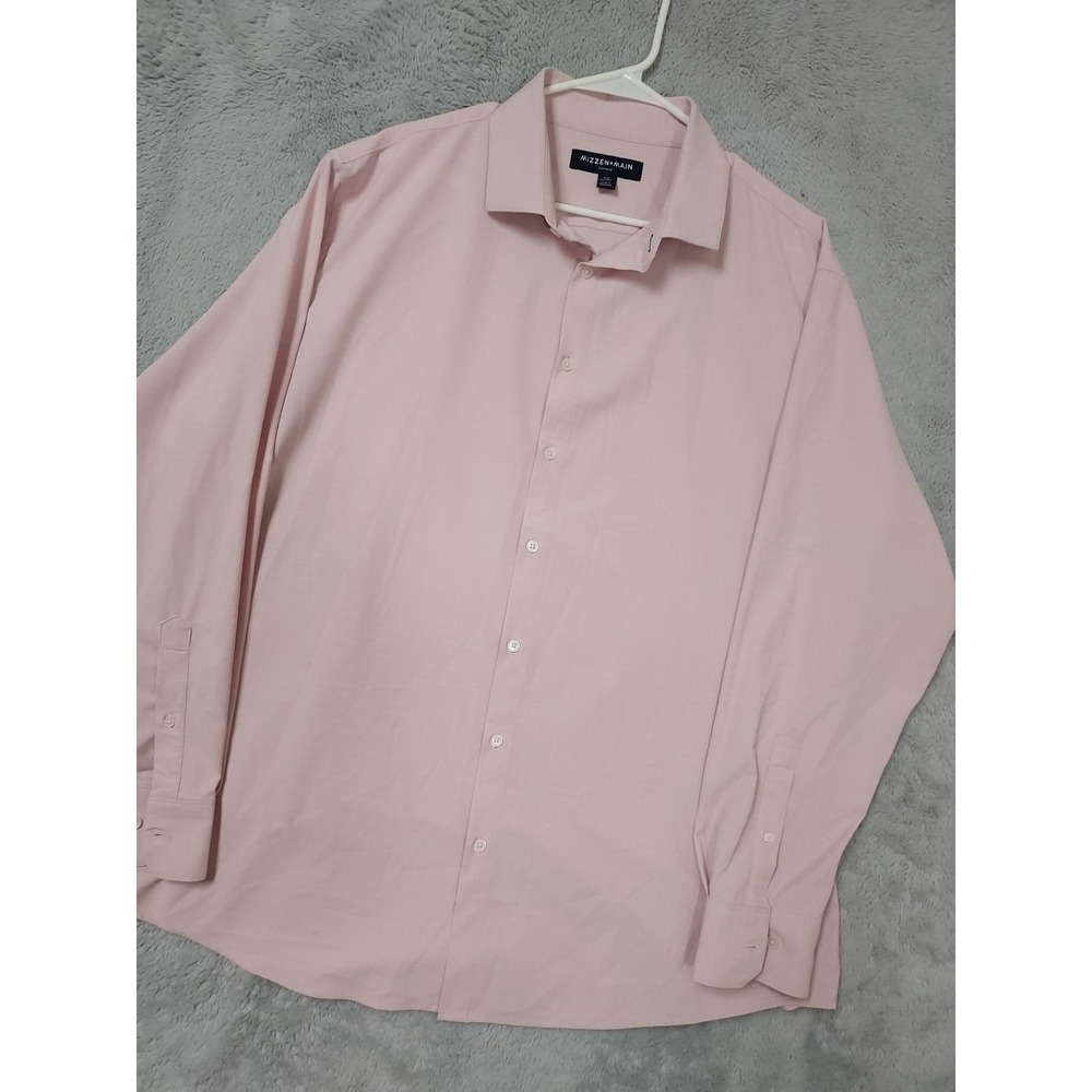 Mizzen Main Shirt Mens XXL Leeward Classic Performance Grid Pink Business Casual